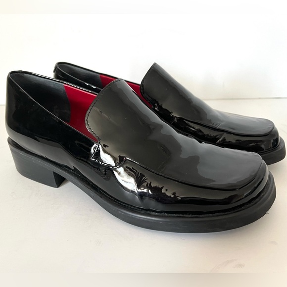 Franco Sarto Black Patent Leather Women Bocca Square Toe Loafer Slip On Size 7 - Picture 3 of 13